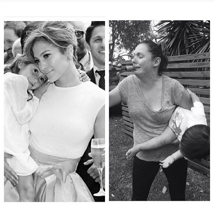 Illustration de l'article : Maman sur Instagram Vs Maman dans la vie: Elle parodie les photos faussement parfaites des Stars avec un humour contagieux !