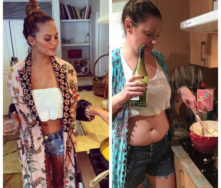 Illustration de l'article : Maman sur Instagram Vs Maman dans la vie: Elle parodie les photos faussement parfaites des Stars avec un humour contagieux !