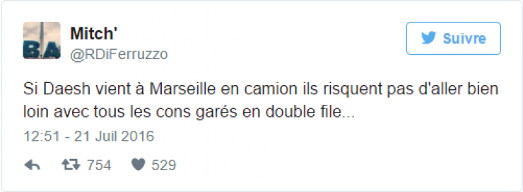 Illustration de l'article : Daesh menace Marseille mais les habitants de la cit&eacute; phoc&eacute;enne montrent qu'il n'ont pas peur... 20 Tweets hilarants !