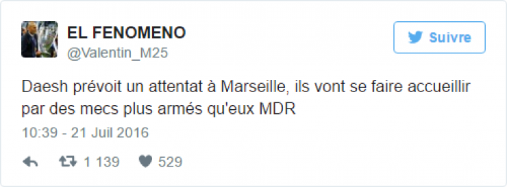 Illustration de l'article : Daesh menace Marseille mais les habitants de la cit&eacute; phoc&eacute;enne montrent qu'il n'ont pas peur... 20 Tweets hilarants !