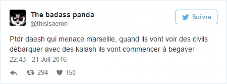 Illustration de l'article : Daesh menace Marseille mais les habitants de la cit&eacute; phoc&eacute;enne montrent qu'il n'ont pas peur... 20 Tweets hilarants !