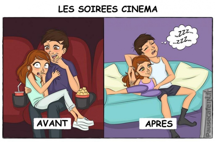 Illustration de l'article : Ces 9 dessins montrent tr&egrave;s bien ce qu'est la vie &agrave; deux, avant et apr&egrave;s le mariage !