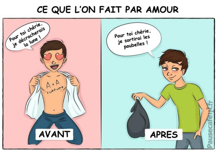 Illustration de l'article : Ces 9 dessins montrent tr&egrave;s bien ce qu'est la vie &agrave; deux, avant et apr&egrave;s le mariage !