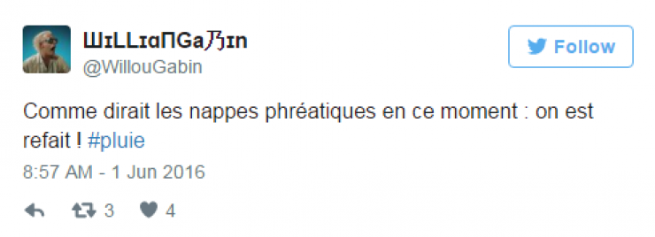 Illustration de l'article : Top 22 des tweets les plus hilarants concernant cette m&eacute;t&eacute;o de merde... Mieux vaut en rire !