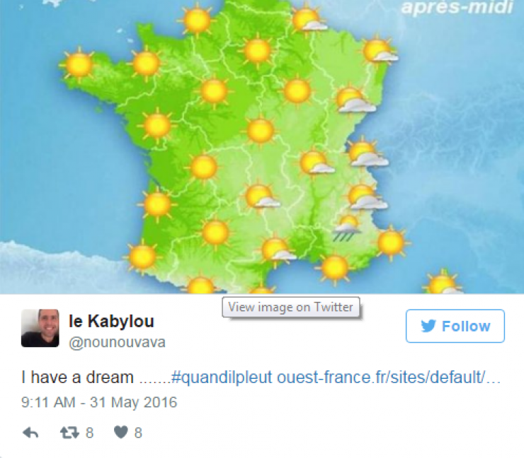 Illustration de l'article : Top 22 des tweets les plus hilarants concernant cette m&eacute;t&eacute;o de merde... Mieux vaut en rire !