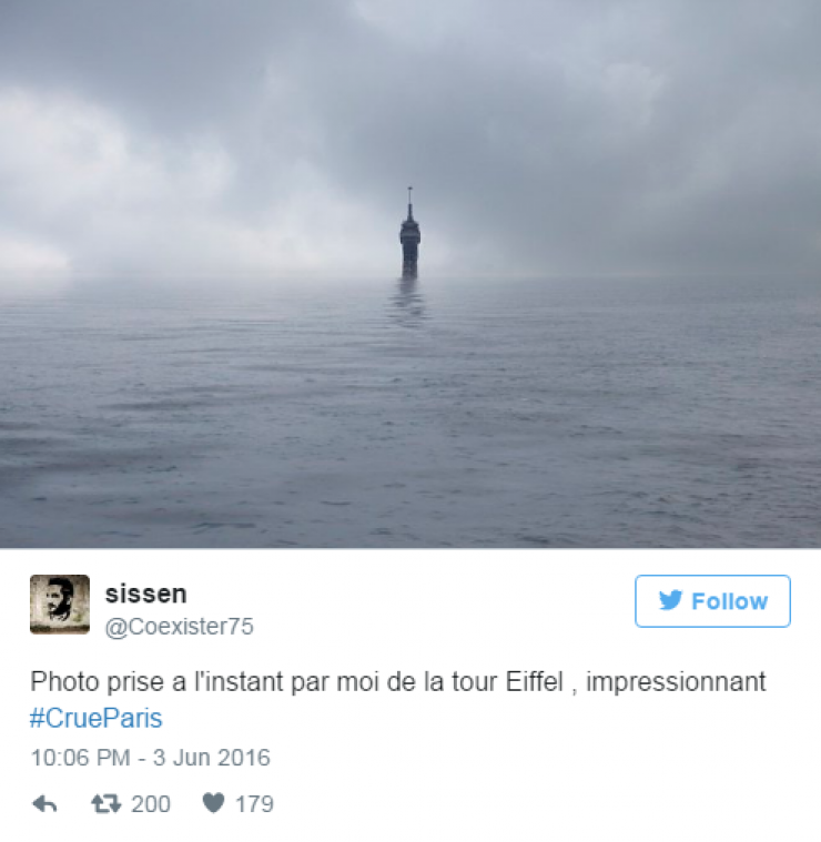 Illustration de l'article : 24 tweets hilarants concernant la crue de la Seine...