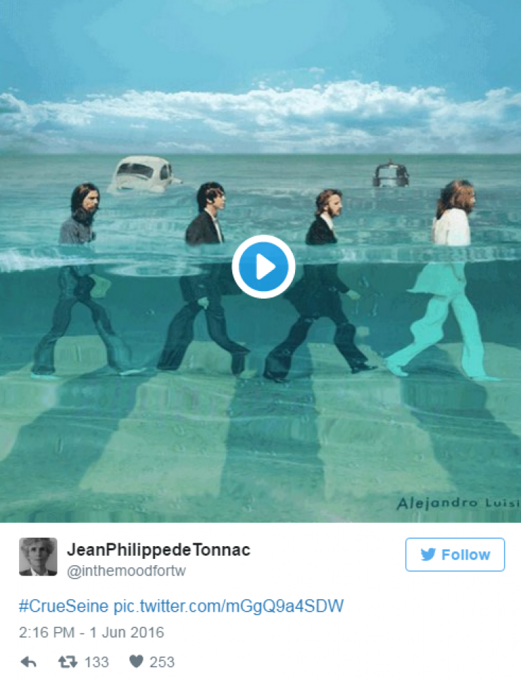 Illustration de l'article : 24 tweets hilarants concernant la crue de la Seine...