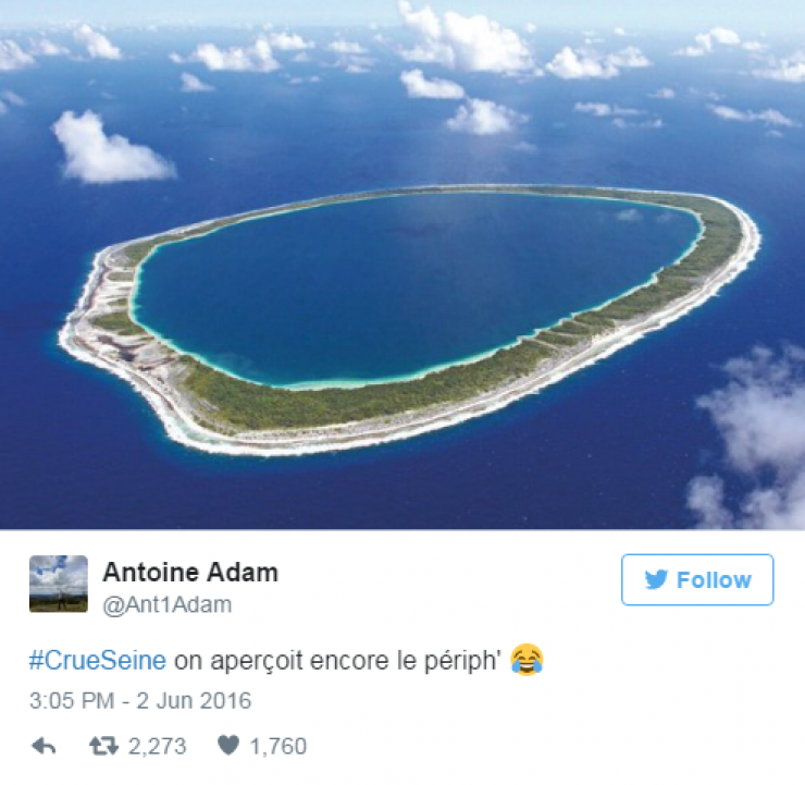 Illustration de l'article : 24 tweets hilarants concernant la crue de la Seine...