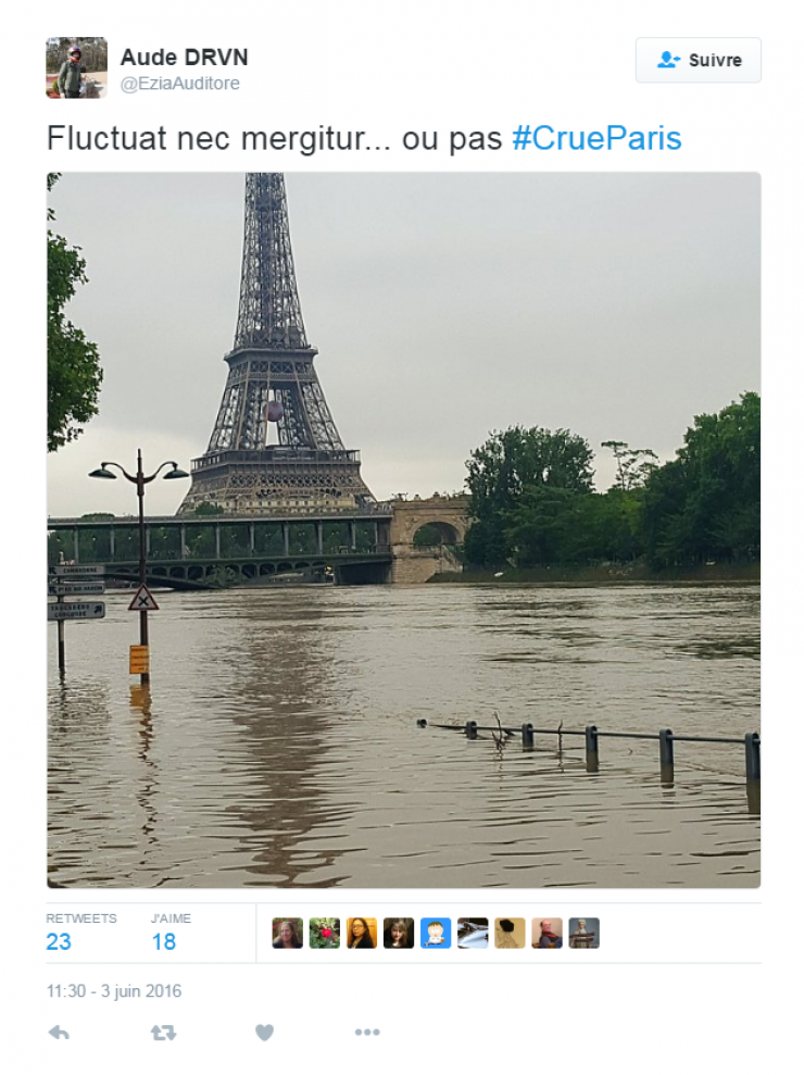 Illustration de l'article : 24 tweets hilarants concernant la crue de la Seine...