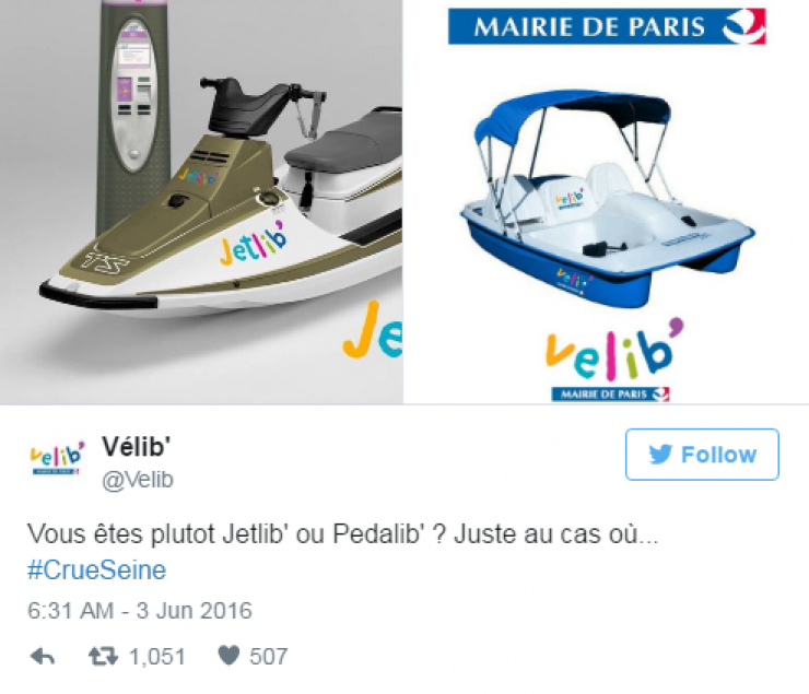 Illustration de l'article : 24 tweets hilarants concernant la crue de la Seine...