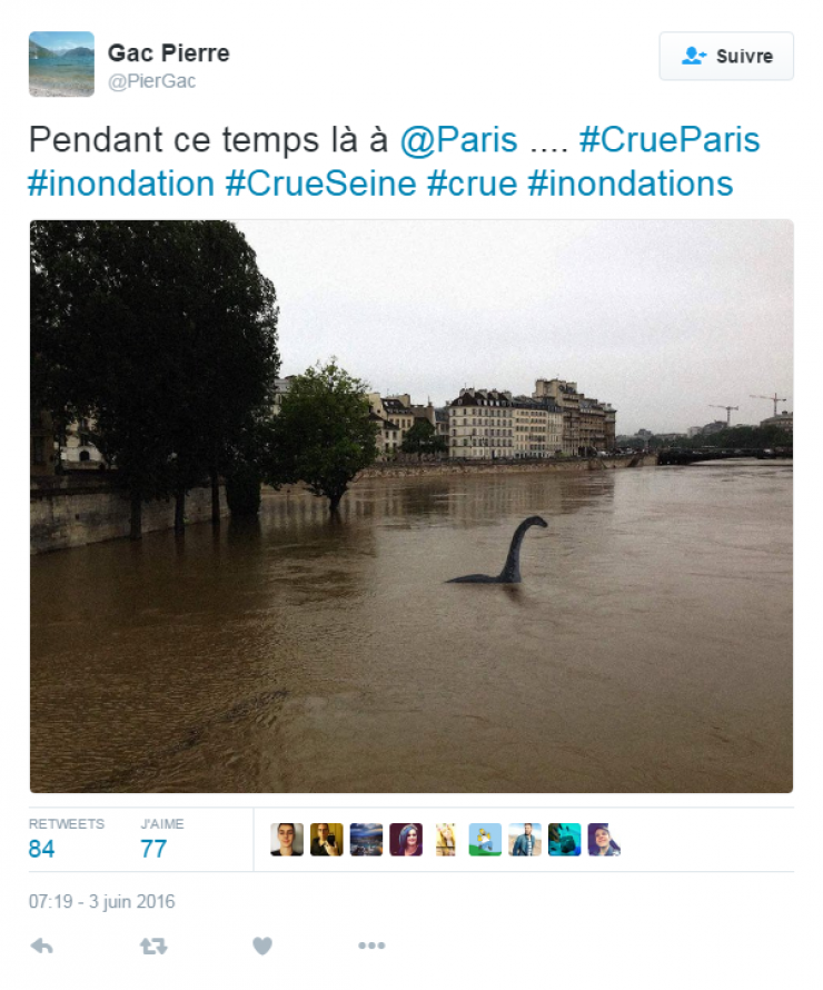 Illustration de l'article : 24 tweets hilarants concernant la crue de la Seine...