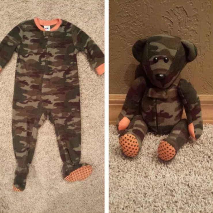 Illustration de l'article : Que diriez-vous de cr&eacute;er une jolie peluche avec le vieux pyjama de votre b&eacute;b&eacute; ?