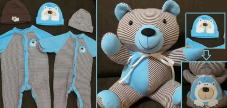 Illustration de l'article : Que diriez-vous de cr&eacute;er une jolie peluche avec le vieux pyjama de votre b&eacute;b&eacute; ?