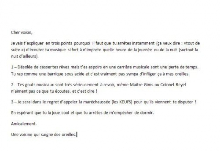 Illustration de l'article : Top 20 des messages de ras-le-bol postés à l'intention des voisins...