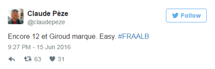 Illustration de l'article : Top 17 des meilleurs tweets concernant le match France/Albanie à l’euro 2016 !