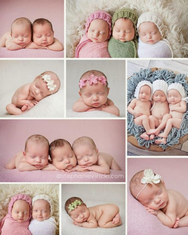 Illustration de l'article : Vous attendez des tripl&eacute;s ? Ces adorables clich&eacute;s vous donneront des id&eacute;es de photos &agrave; faire !