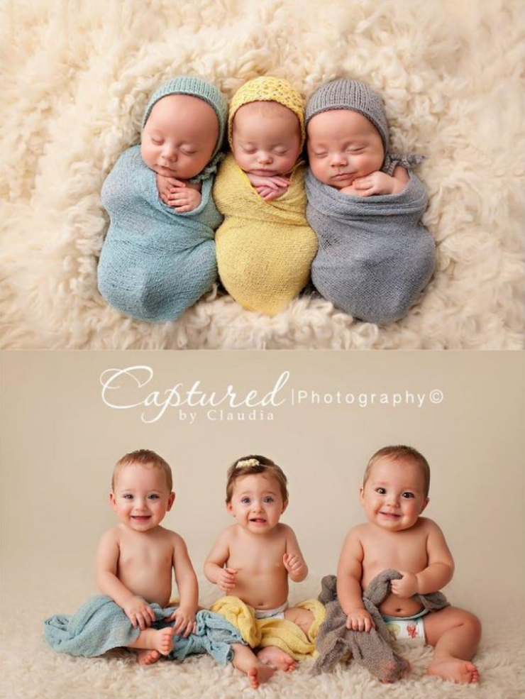 Illustration de l'article : Vous attendez des tripl&eacute;s ? Ces adorables clich&eacute;s vous donneront des id&eacute;es de photos &agrave; faire !