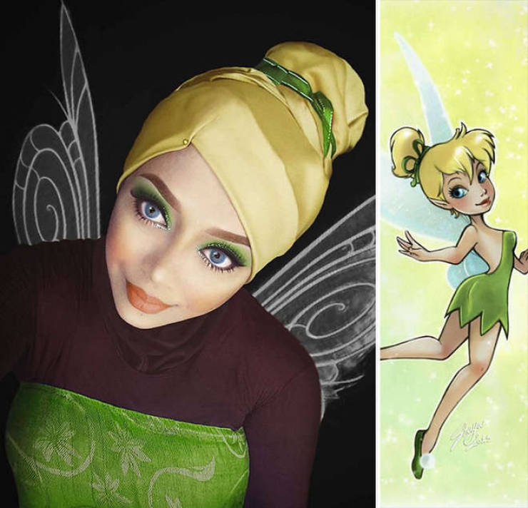 Illustration de l'article : Elle se transforme en personnages Disney à l’aide de son Hijab… En Jasmine c’est vraiment épatant !