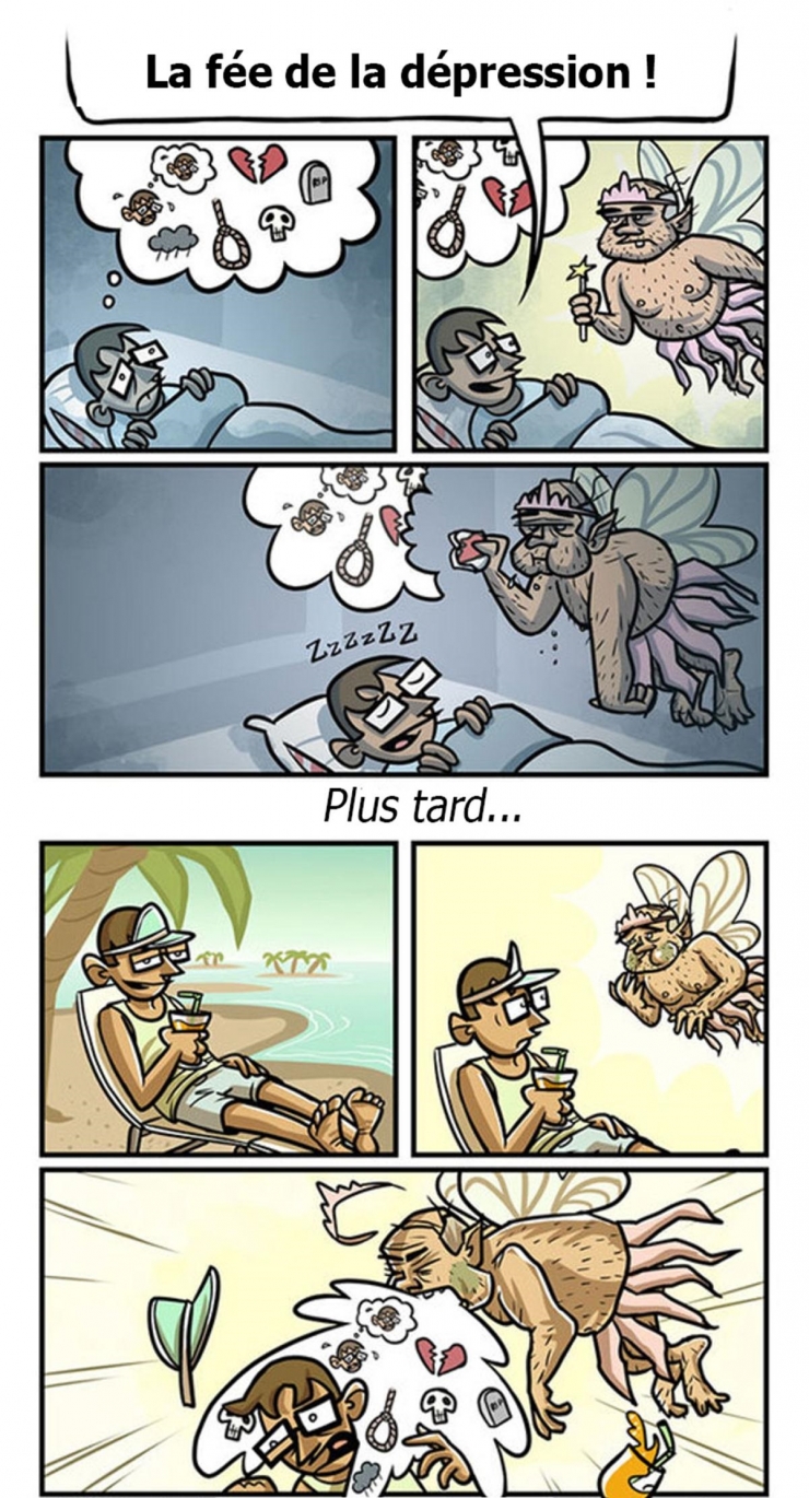 Illustration de l'article : Entre humour et v&eacute;rit&eacute;, ces 7 images illustrent parfaitement le quotidien d&rsquo;un d&eacute;pressif&hellip;