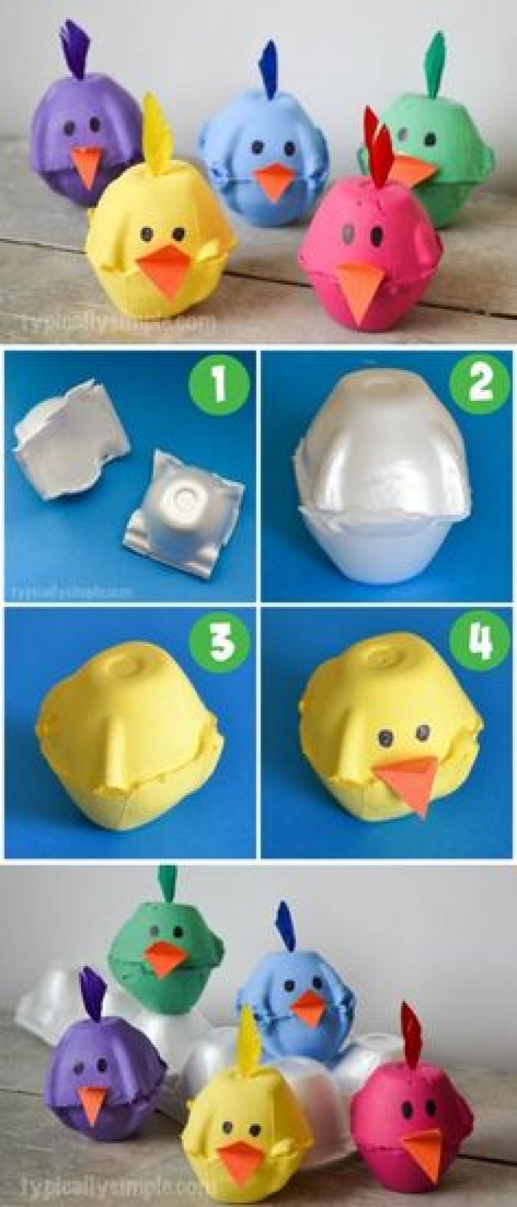 Illustration de l'article : 17 idées de bricolages pour Pâques sur le thème des poussins ! De quoi occuper les enfants.