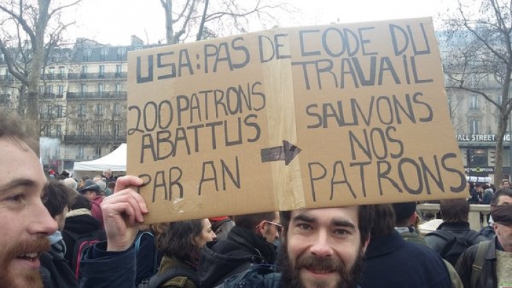 Illustration de l'article : Les meilleurs slogans brandis par les manifestants contre la loi El Khomri. À tomber de rire !