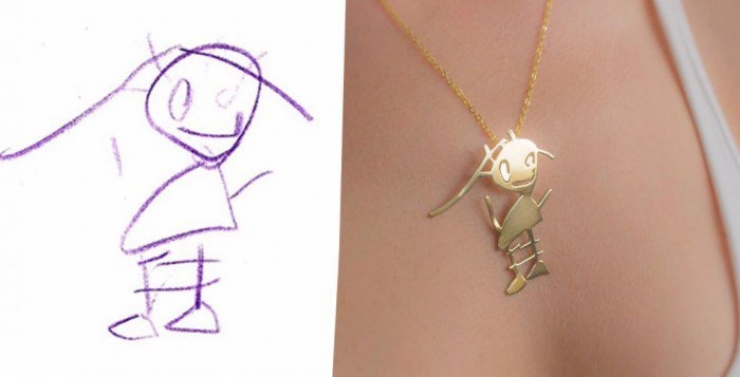 Illustration de l'article : Elles créent des bijoux magnifiques à partir de dessins pour enfants ! L’idée est géniale...