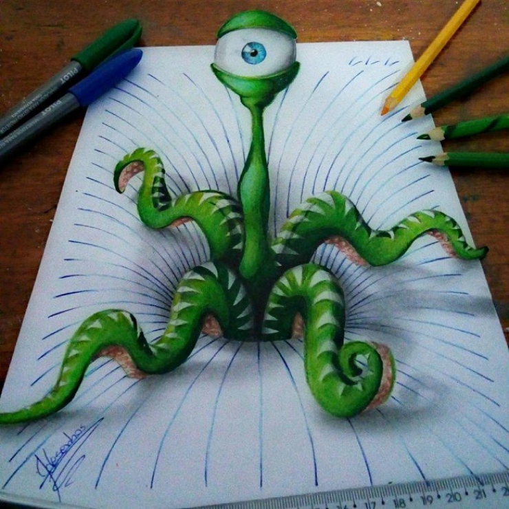 Illustration de l'article : Cet artiste n&rsquo;a que 16 ans pourtant il ma&icirc;trise les dessins 3D avec une aisance bluffante...