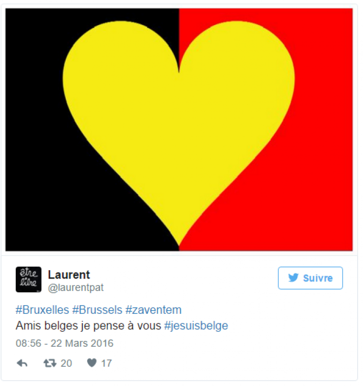 Illustration de l'article : Attentats de Bruxelles: Les hommages pleuvent déjà, en voici 20 qui prouvent aux terroristes qu'on ne se soumettra JAMAIS !