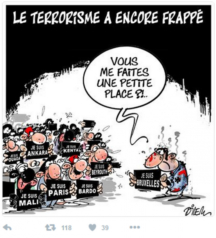 Illustration de l'article : Attentats de Bruxelles: Les hommages pleuvent déjà, en voici 20 qui prouvent aux terroristes qu'on ne se soumettra JAMAIS !