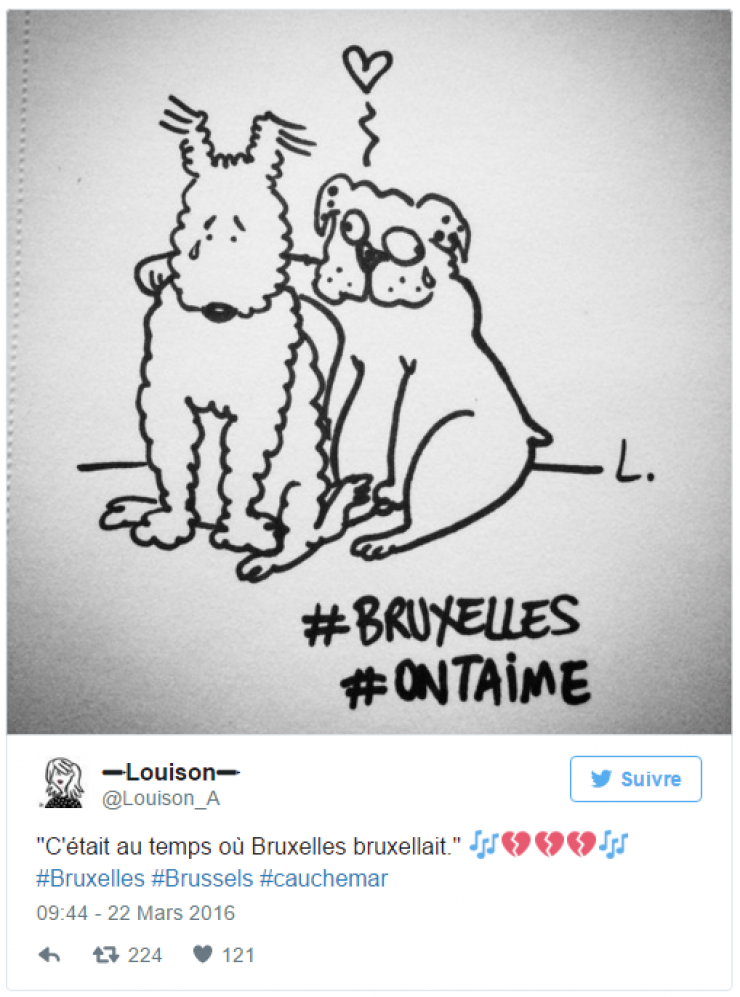 Illustration de l'article : Attentats de Bruxelles: Les hommages pleuvent déjà, en voici 20 qui prouvent aux terroristes qu'on ne se soumettra JAMAIS !