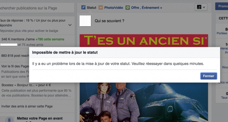 Illustration de l'article : Gros bug sur les pages facebook à travers le monde ! Vous n'êtes pas le/la seul(e) !