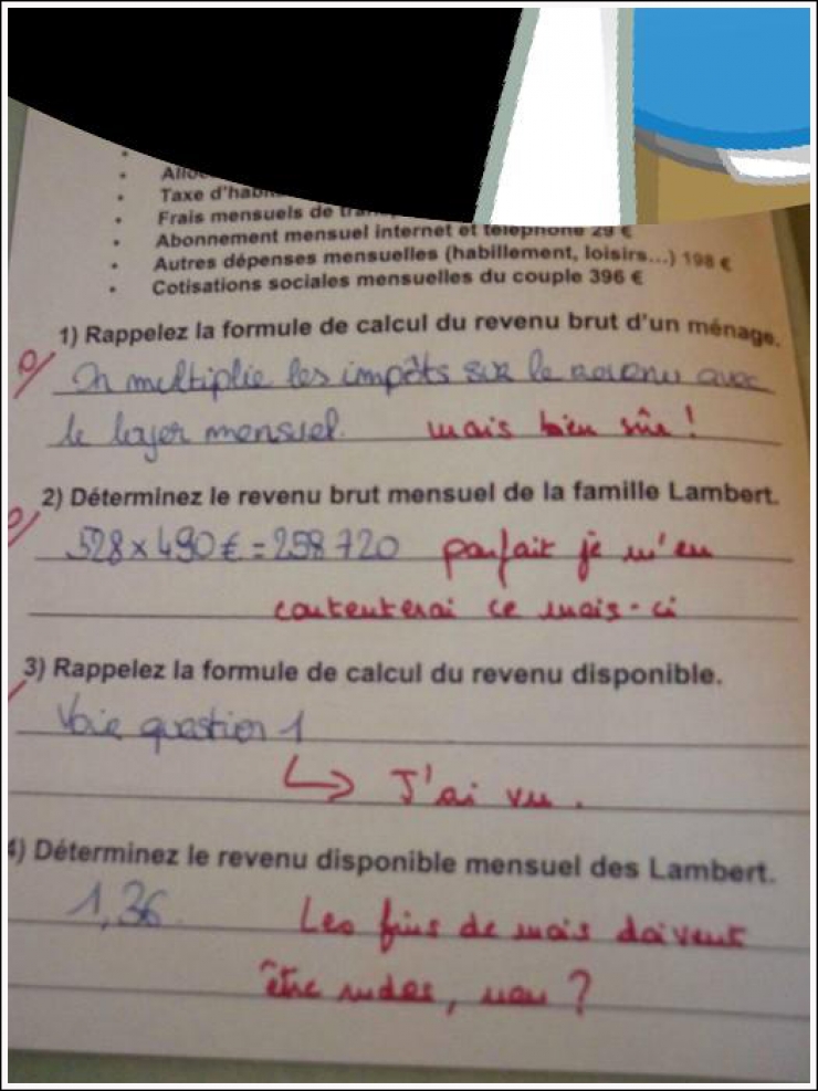 Illustration de l'article : Quand les profs se vengent &agrave; leurs mani&egrave;res sur les copies d&rsquo;examens d&rsquo;&eacute;l&egrave;ves...