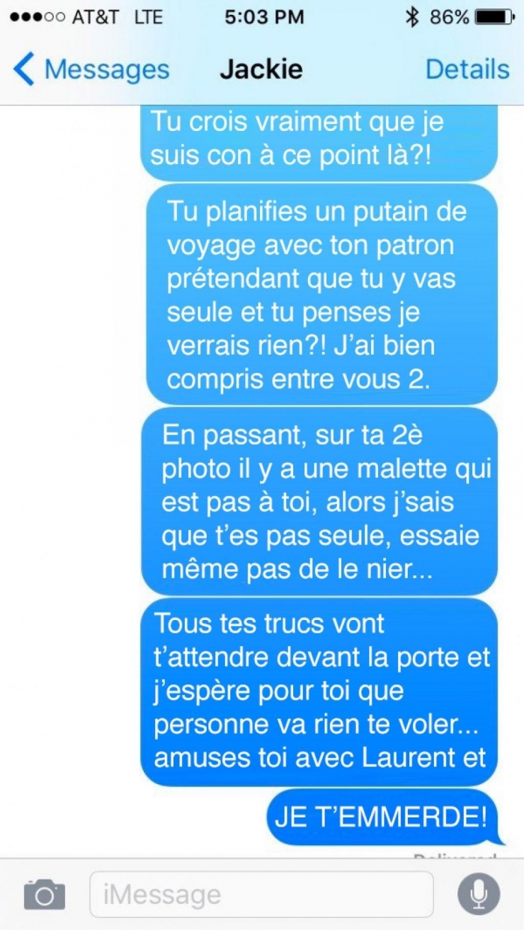 Illustration de l'article : Elle envoie des photos coquines à son mec pendant son "voyage d'affaire"... Mais ça met fin à leur relation !