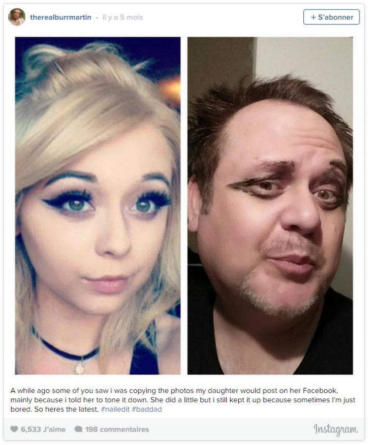 Illustration de l'article : Ce papa parodie les selfies de sa fille avec un certain humour!