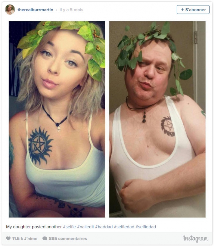 Illustration de l'article : Ce papa parodie les selfies de sa fille avec un certain humour!
