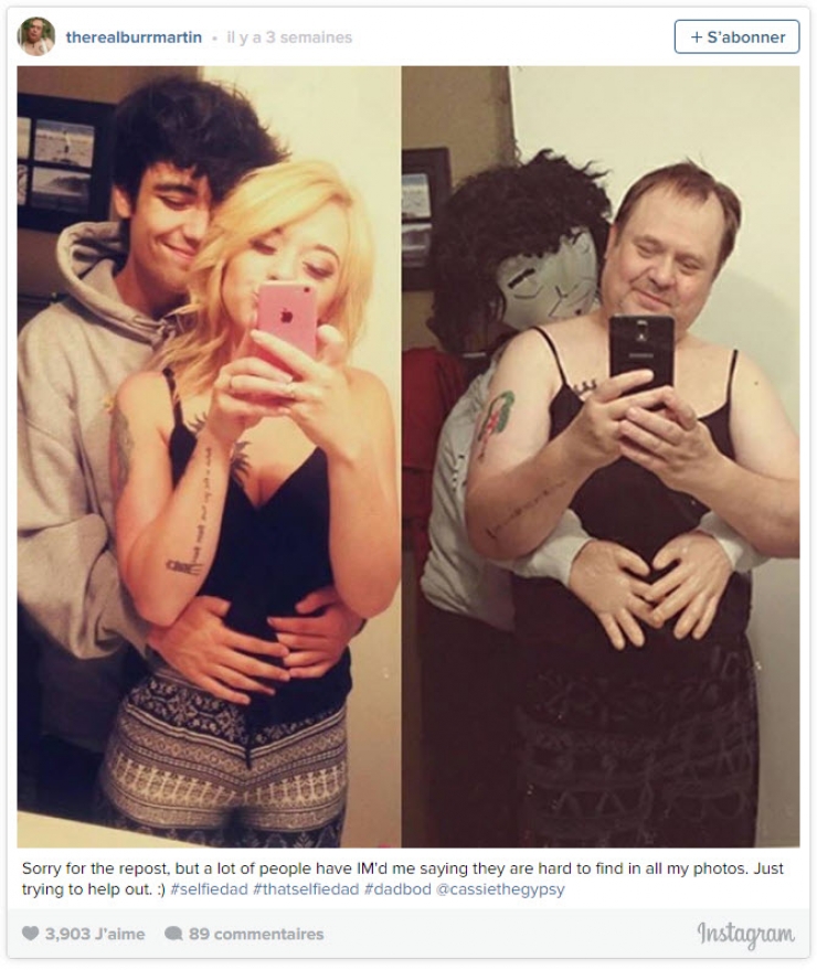 Illustration de l'article : Ce papa parodie les selfies de sa fille avec un certain humour!