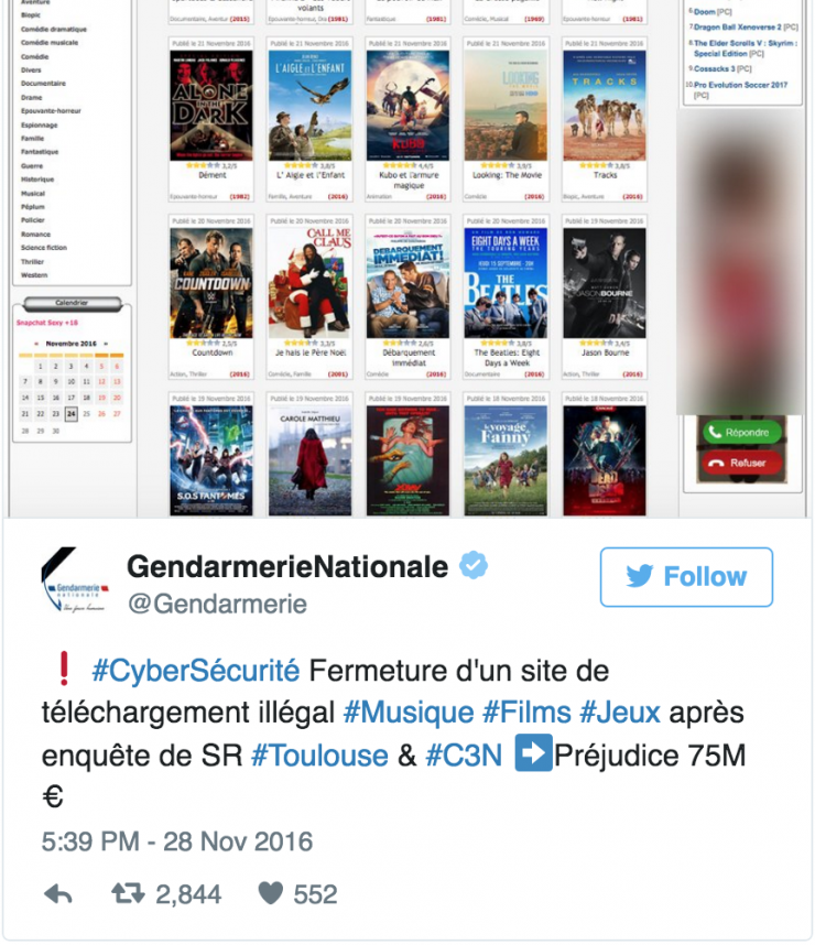 Illustration de l'article : Zone Telechargement fermé par la gendarmerie! 