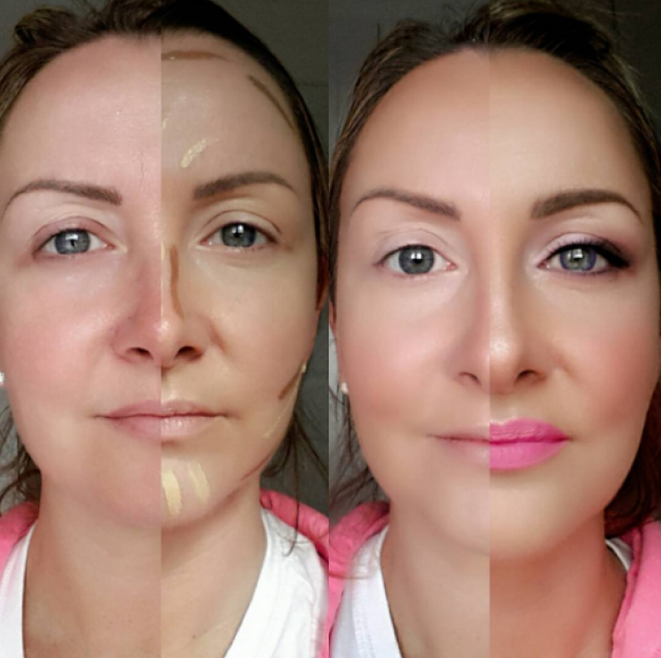 Illustration de l'article : Une moitié de visage sans maquillage, et l'autre avec... Ces 19 femmes nous montrent que c'est un monde de différence !