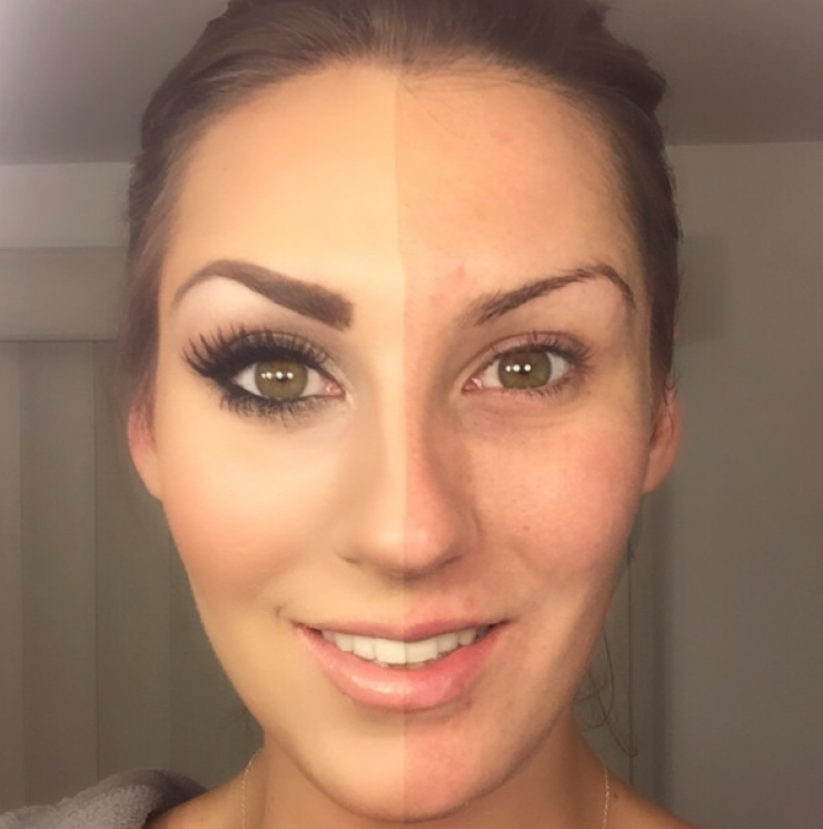 Illustration de l'article : Une moitié de visage sans maquillage, et l'autre avec... Ces 19 femmes nous montrent que c'est un monde de différence !