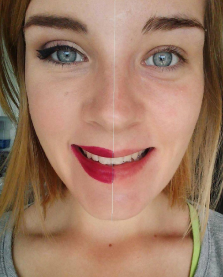 Illustration de l'article : Une moitié de visage sans maquillage, et l'autre avec... Ces 19 femmes nous montrent que c'est un monde de différence !