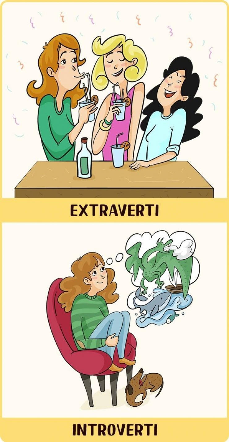 Illustration de l'article : Extraverti Vs Introverti: 12 illustrations qui montrent comment les deux côtés perçoivent les choses...