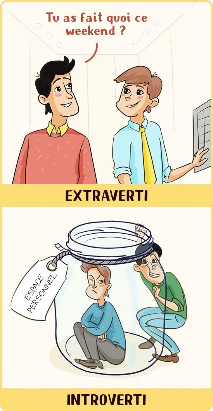 Illustration de l'article : Extraverti Vs Introverti: 12 illustrations qui montrent comment les deux côtés perçoivent les choses...