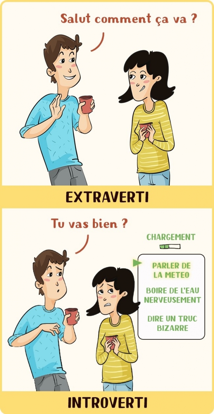 Illustration de l'article : Extraverti Vs Introverti: 12 illustrations qui montrent comment les deux côtés perçoivent les choses...