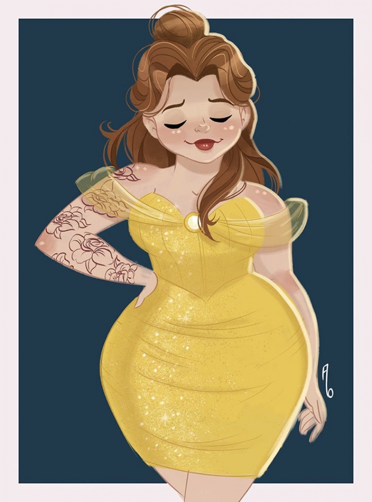 Illustration de l'article : A quoi ressembleraient les princesses Disney si elles étaient rondes ?