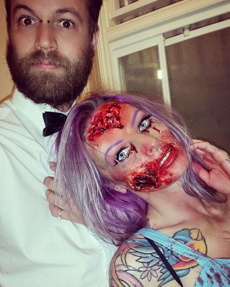 Illustration de l'article : Quel est le maquillage d'halloween le plus flippant de cette sélection de réalisations signées Sarah Mudle ?