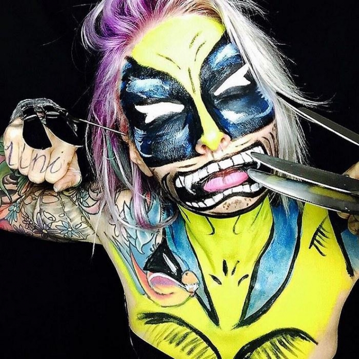 Illustration de l'article : Quel est le maquillage d'halloween le plus flippant de cette sélection de réalisations signées Sarah Mudle ?