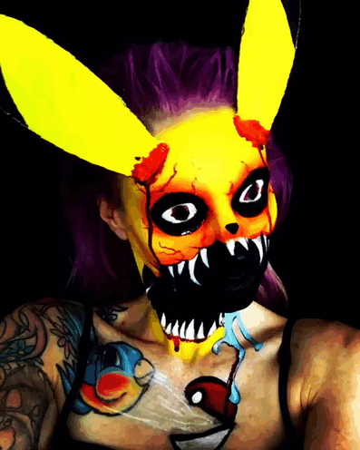 Illustration de l'article : Quel est le maquillage d'halloween le plus flippant de cette sélection de réalisations signées Sarah Mudle ?