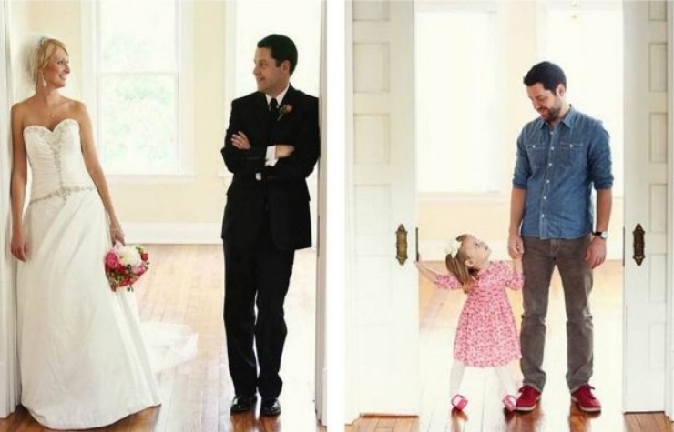 Illustration de l'article : Apr&egrave;s le d&eacute;c&egrave;s de sa femme, cet homme d&eacute;cide de refaire ses photos de mariage avec sa fille. Tr&egrave;s bel hommage !