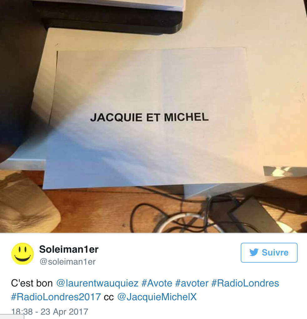 Illustration de l'article : Impossible de ne pas sourire devant le nom écrit sur ce billet de 50€, trouvé dans les bulletins d'un bureau de vote parisien.  