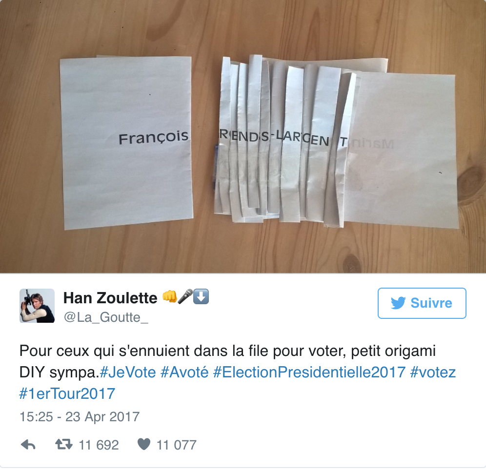 Illustration de l'article : Impossible de ne pas sourire devant le nom écrit sur ce billet de 50€, trouvé dans les bulletins d'un bureau de vote parisien.  